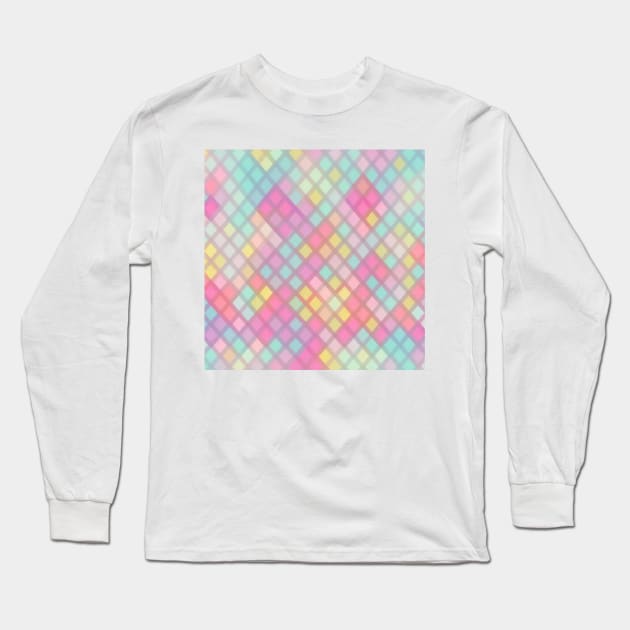 MULTICOLORED DIAMOND DESIGN, PASTEL COLOR, DIAMOND PATTERN Long Sleeve T-Shirt by ZARBIT